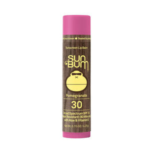 Sun Bum Bálsamo labial granada SPF30 para protección diaria y hidratación