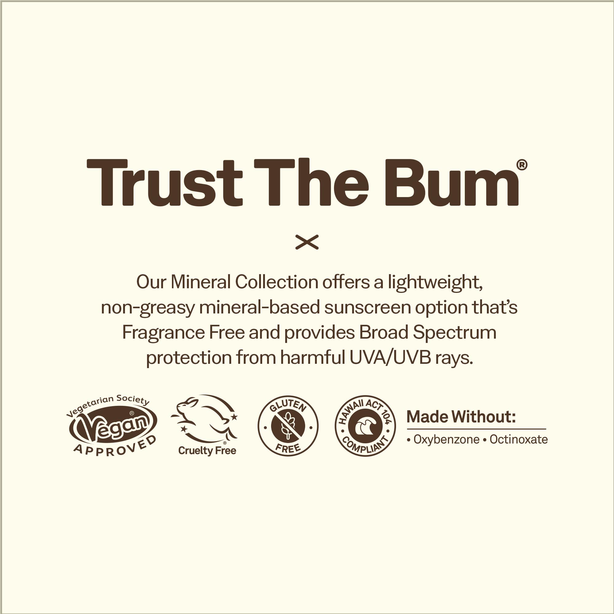 Sun Bum Mineral SPF 50 contiene óxido de zinc y es libre de gluten.