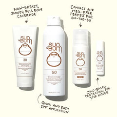 Sun Bum Mineral SPF 50 se reaplica tras nadar o sudar para mayor protección.