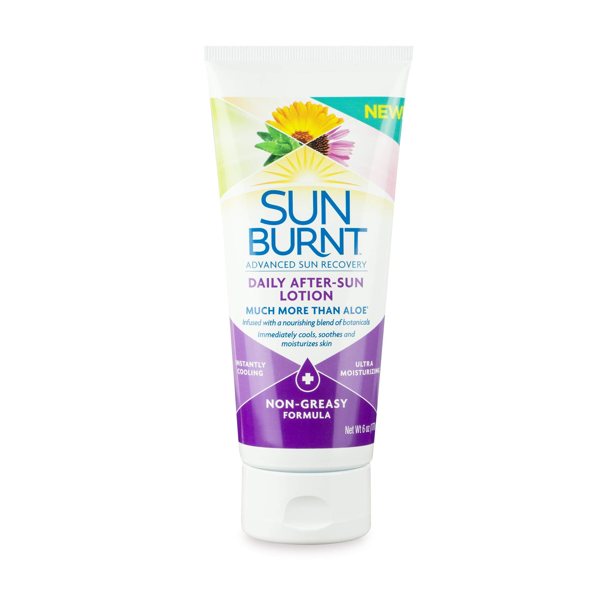 Sunburnt loción no grasa, textura suave que se absorbe rápidamente