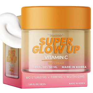 Sunday Essence Crema de Día Vitamina C, envase compacto para uso diario.
