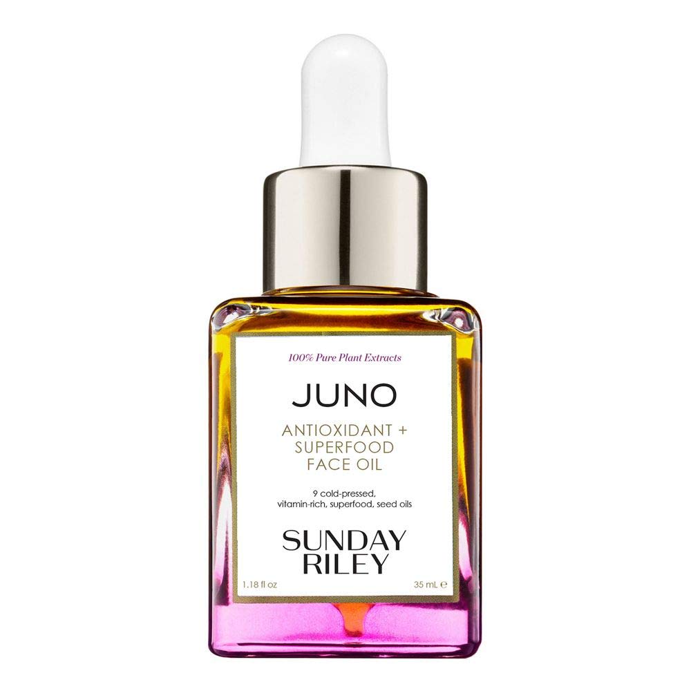 Sunday Riley Juno aceite facial con brillo inmediato para piel deshidratada.