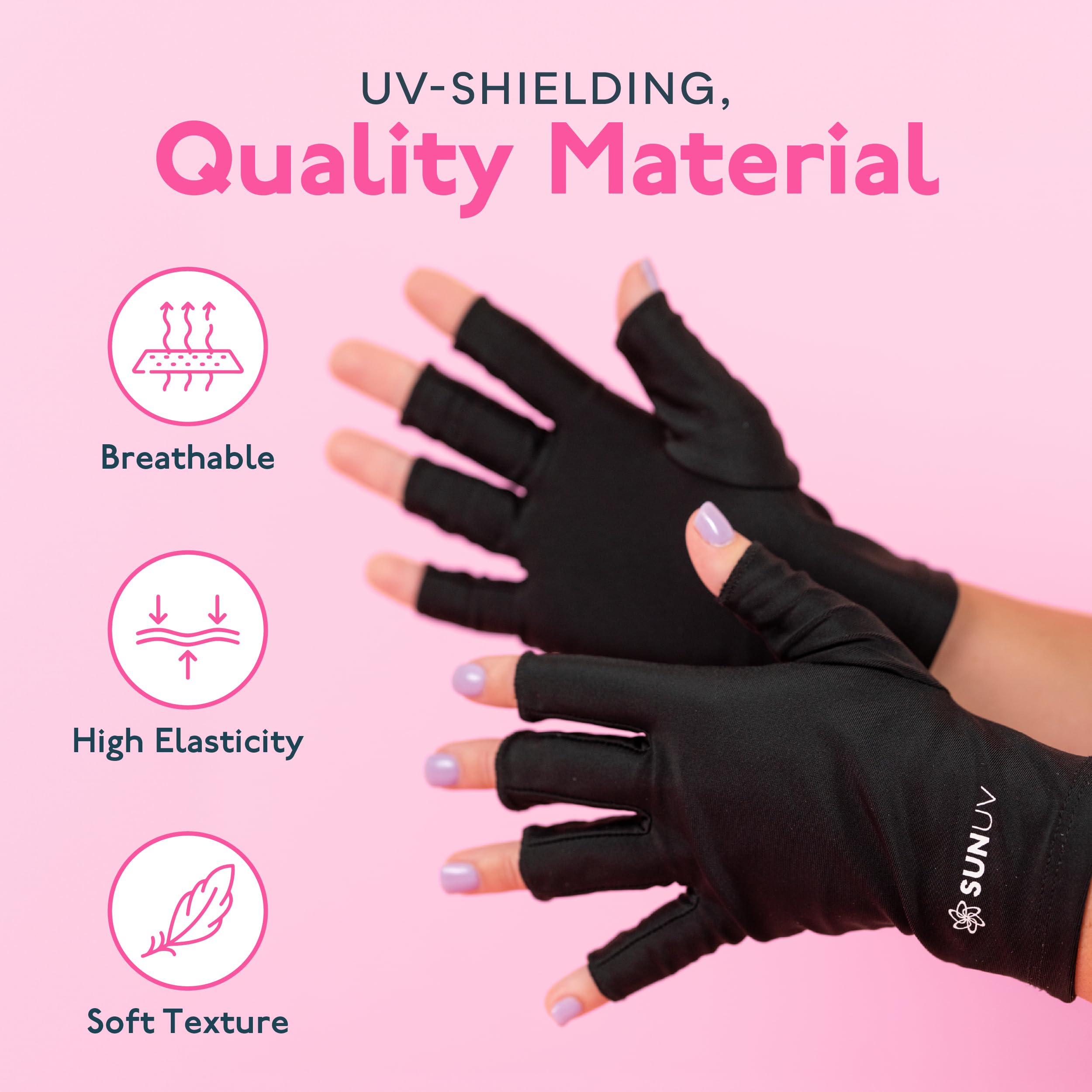 SUNUV guantes UV estilo práctico combinan moda y protección para uñas.