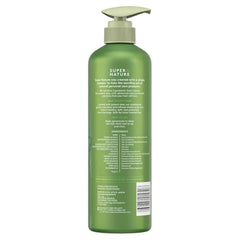 Etiqueta de Super Nature Aloe con fórmula libre de sulfatos y colorantes.