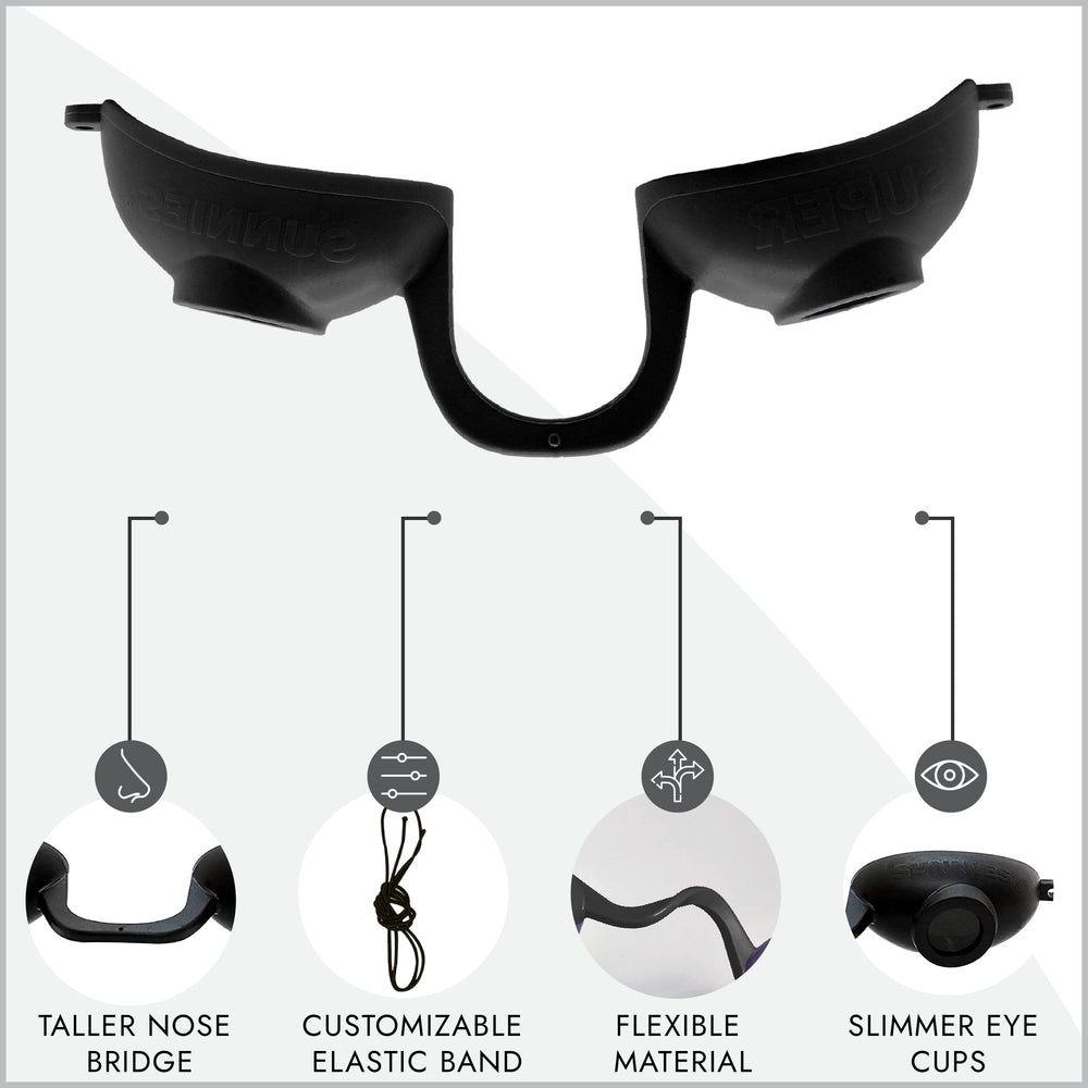 Puente nasal alto de EVO Flex para mayor comodidad en la cara.