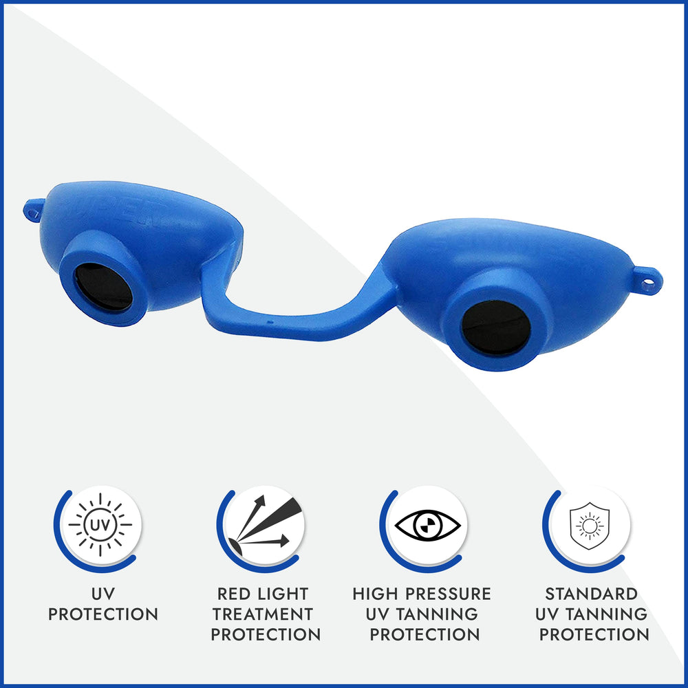 Super Sunnies Evo gafas para bronceado interior con seguridad visual.