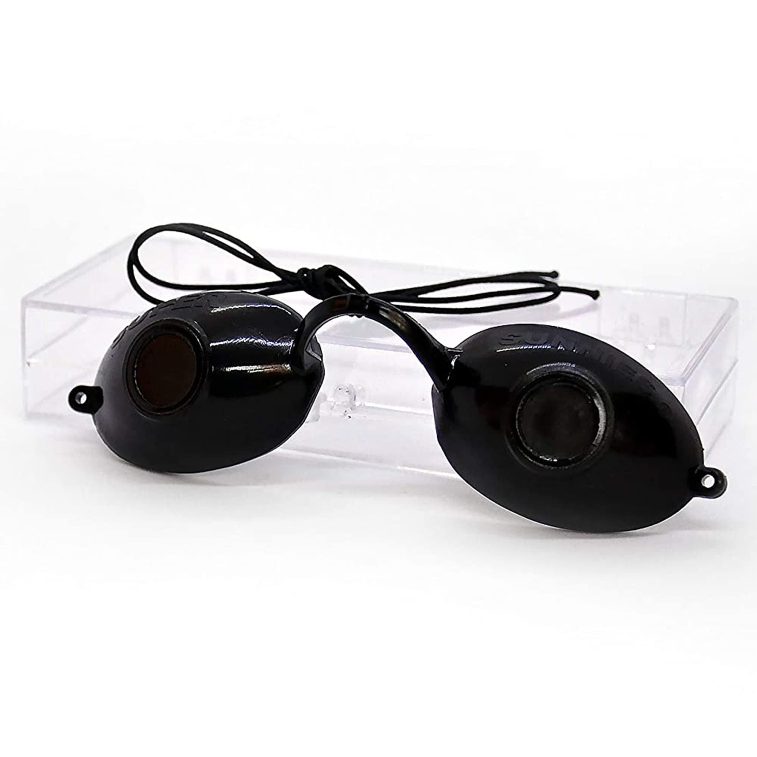 Gafas Super Sunnies protegen ojos con protección UV para bronceado seguro en cabinas