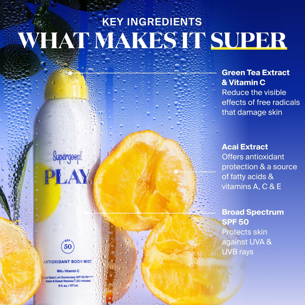 Supergoop PLAY tecnología bolsa-en-valvula aprovecha cada gota de SPF