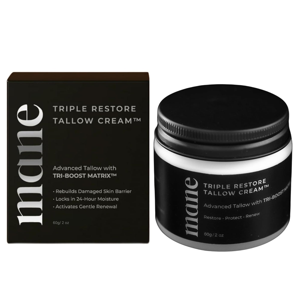 Superior Mane crema de manteca de res antiedad para hombres, suaviza líneas