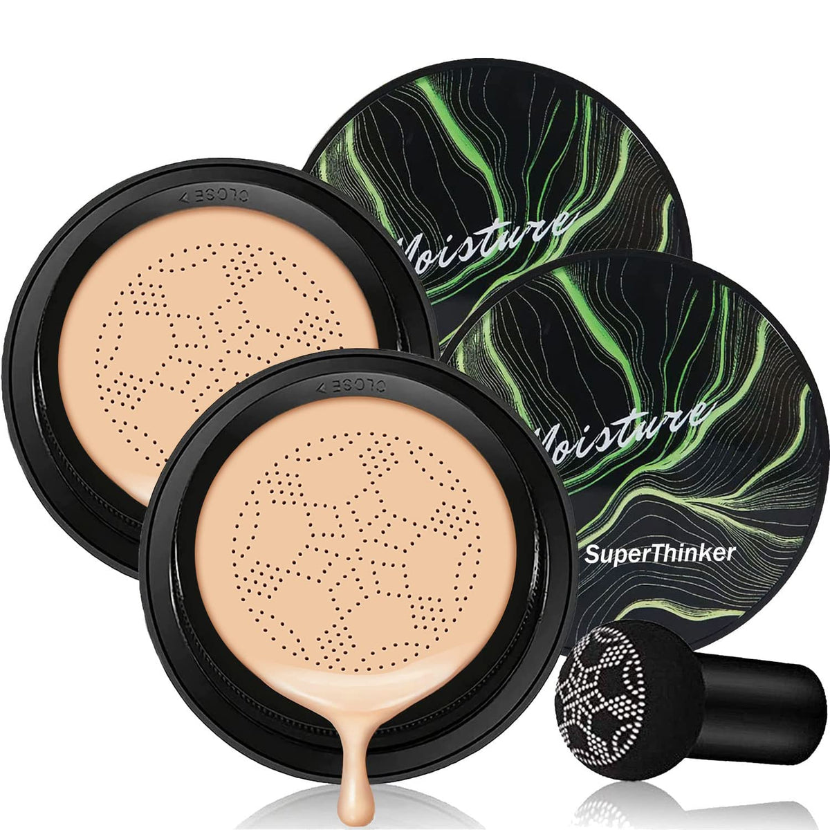 SuperThinker crema CC en cojín envase-aplicación para una aplicación suave y uniforme