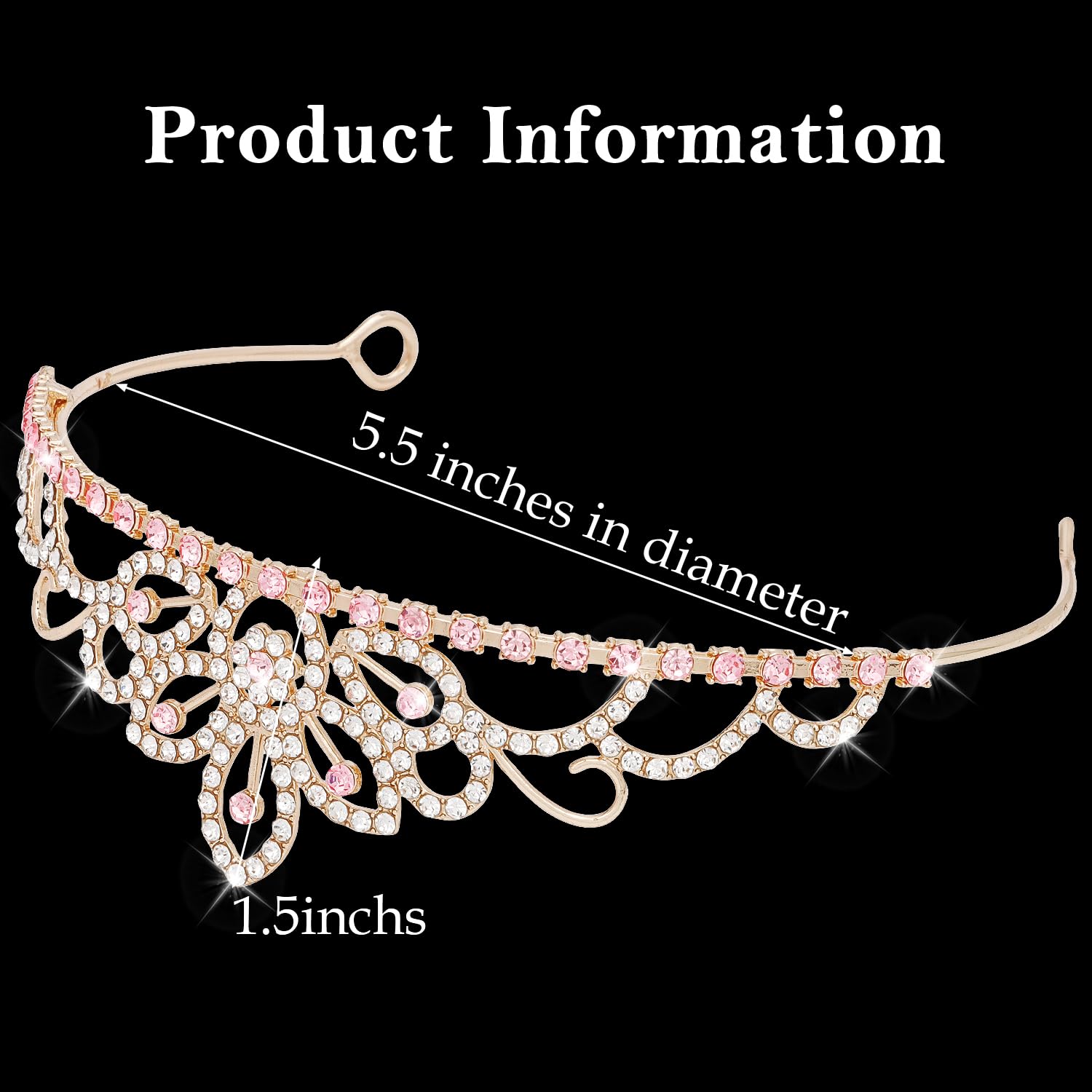 SuPoo diadema princesa rosa dorado, perfecto para cosplay y eventos temáticos.