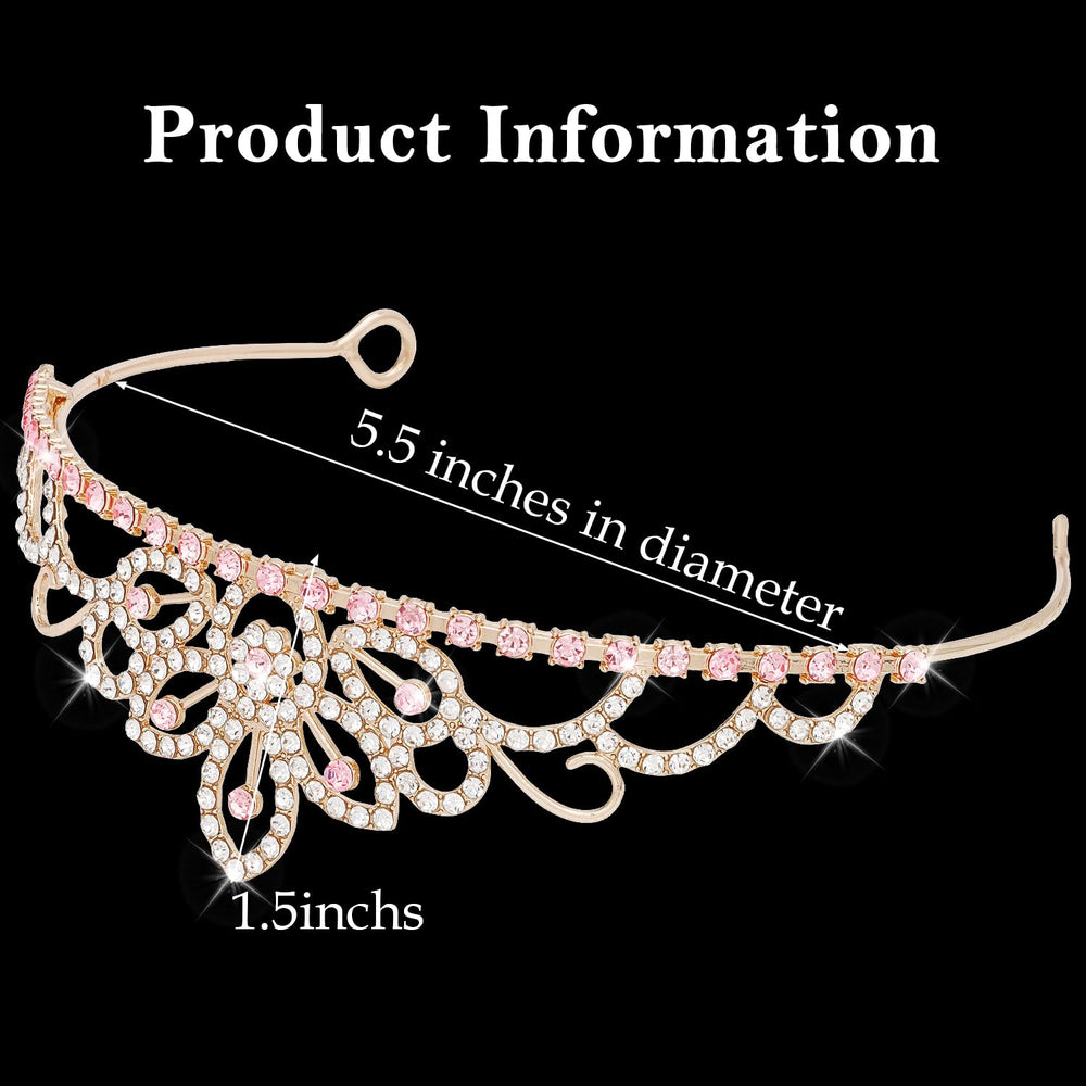 SuPoo diadema princesa rosa dorado, perfecto para cosplay y eventos temáticos.