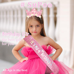 SuPoo faja de cumpleaños rosa, suave y cómoda para la reina del día.