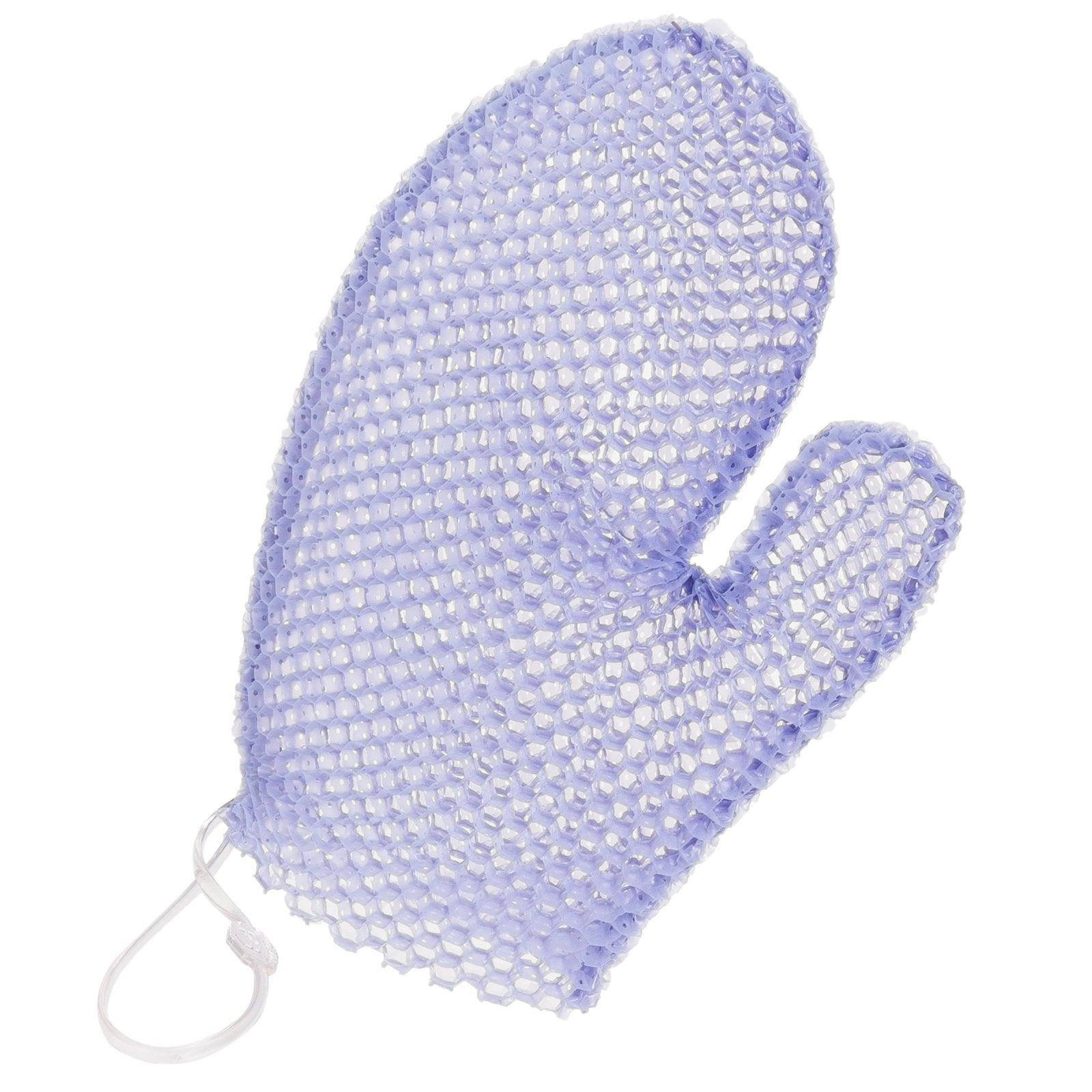 Guante Supracor para baño exfoliante morado, ideal para exfoliar el cuerpo.