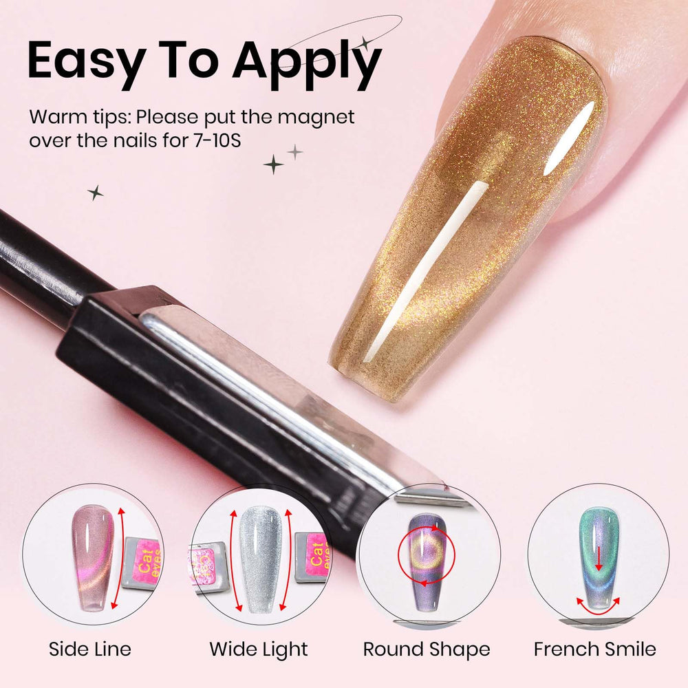 SUPWEE Cat Eye Gel muestra efecto rayo para diseños vibrantes.