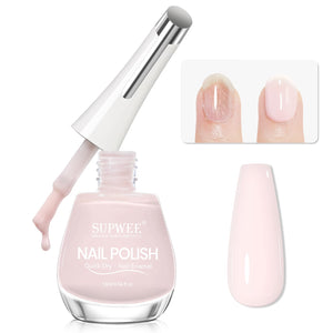 Esmalte SUPWEE en botella, acabado lechoso para uñas más fuertes.