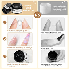 SUPWEE Gel Builder Sin Pegajosidad: aplicación suave y limpia.