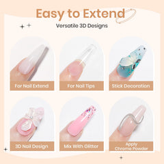 Gel SUPWEE de extensión de uñas rosa para look elegante.