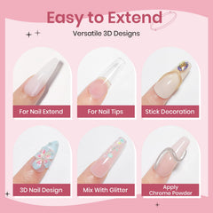 SUPWEE gel sólido para uñas, extensión tono piel para un acabado natural