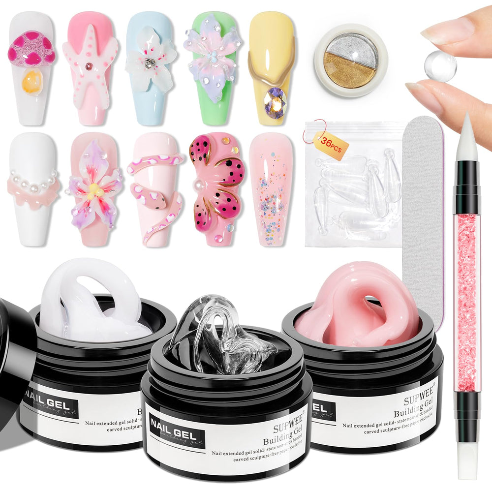 SUPWEE gel sólido para uñas, extensión transparente para acabado profesional en casa