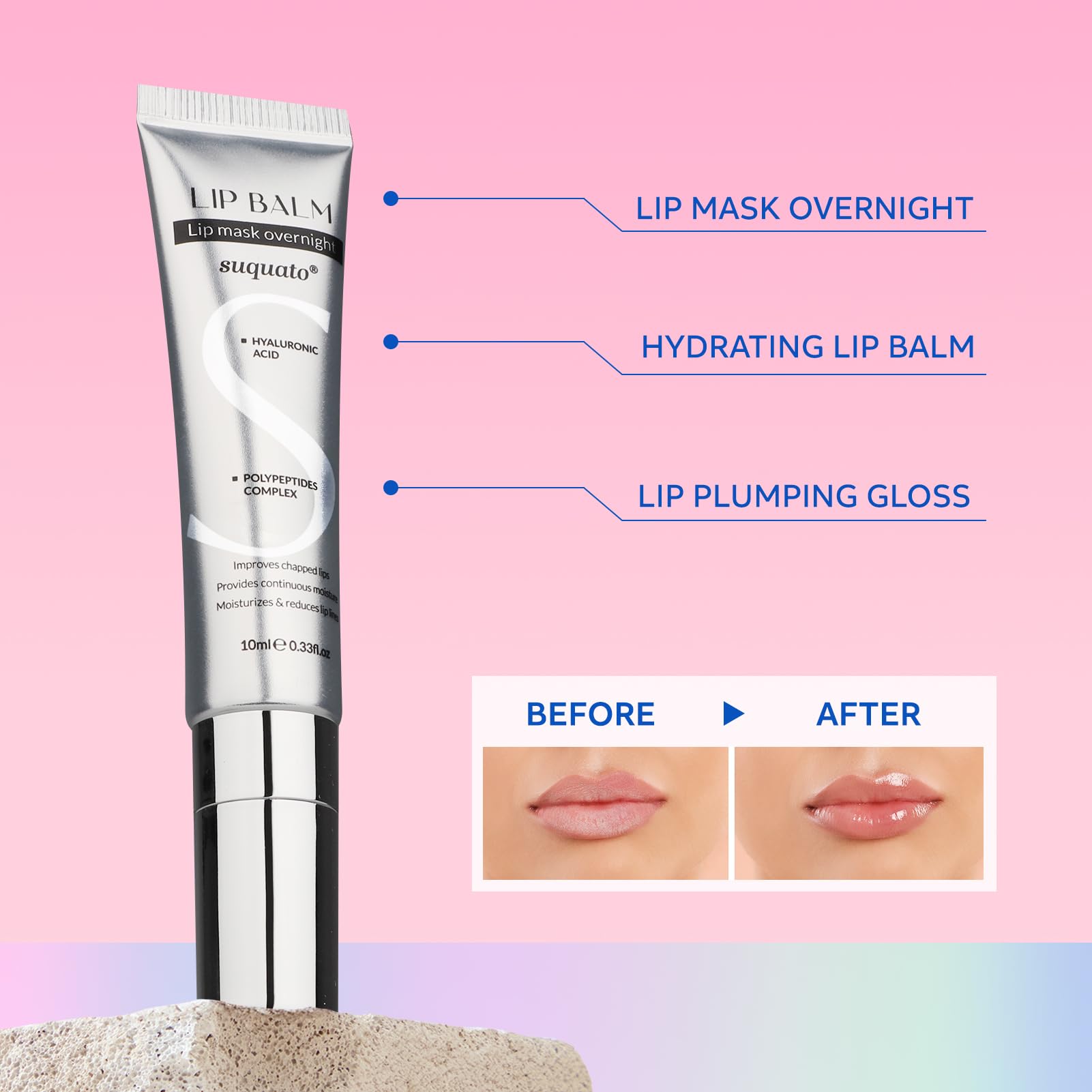 Suquato mascara labial nocturna textura: cuidado nocturno para labios.