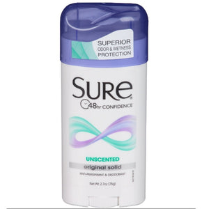 Sure Original desodorante sólido sin fragancia para protección diaria contra el sudor