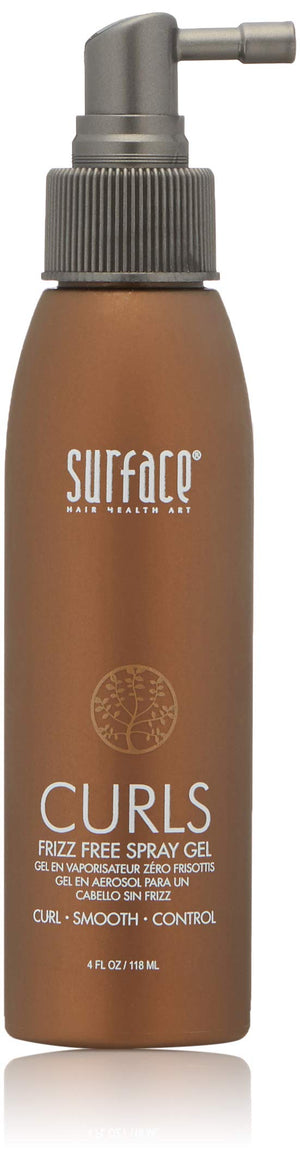 Surface gel-en-atomizador para rizos: definición suave y control sin encrespamiento.
