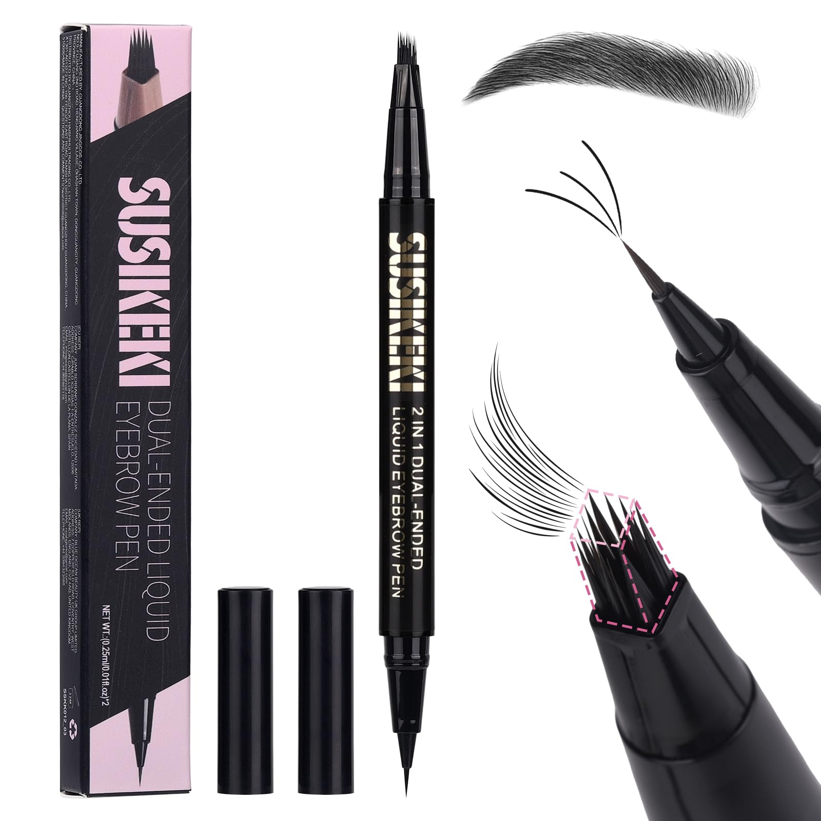 SUSIKEKI lapiz cejas doble extremo Brow-Fection para trazos naturales