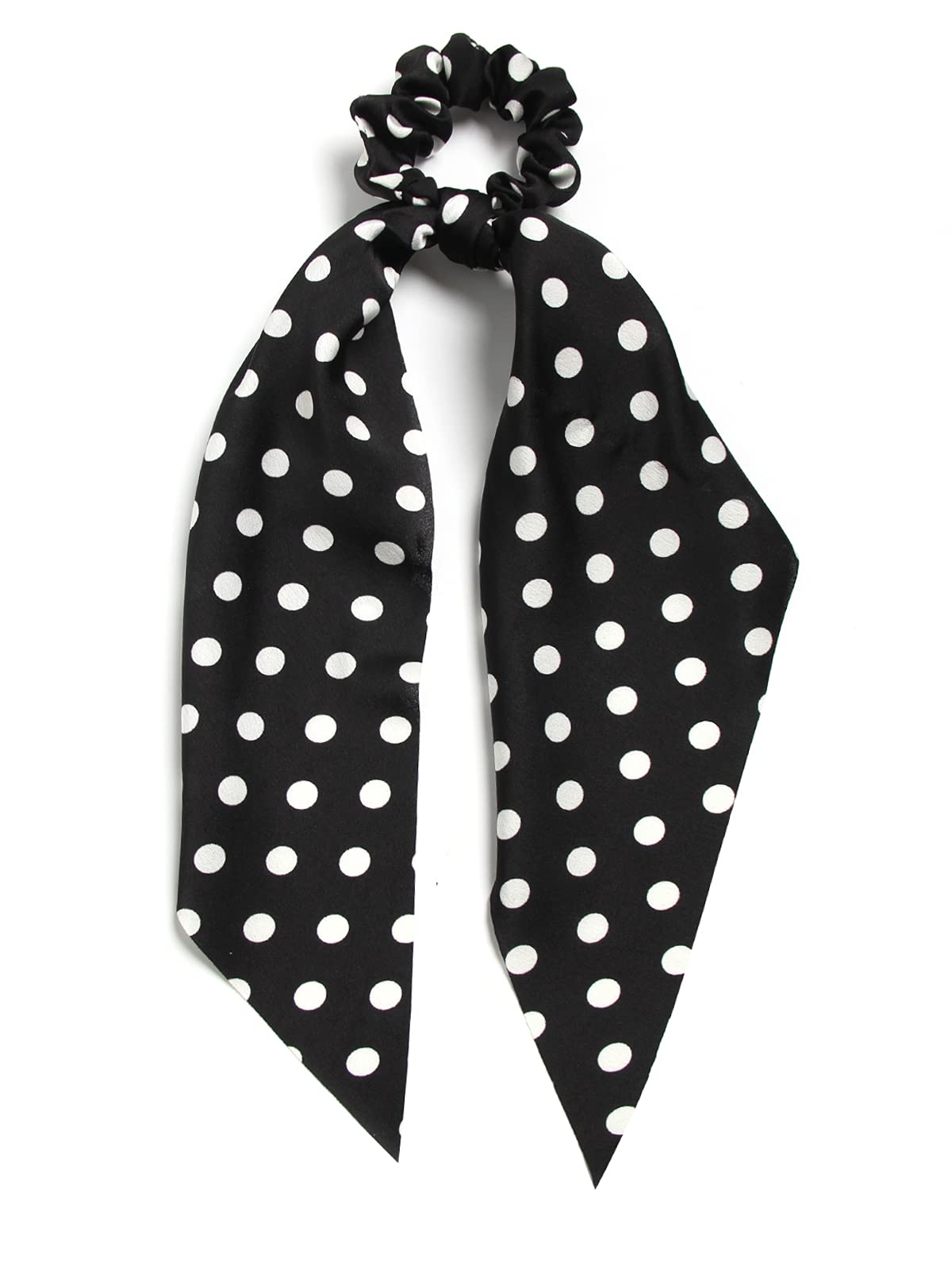 SUSULU Scrunchie chiffon lazo negro para moño duradero.