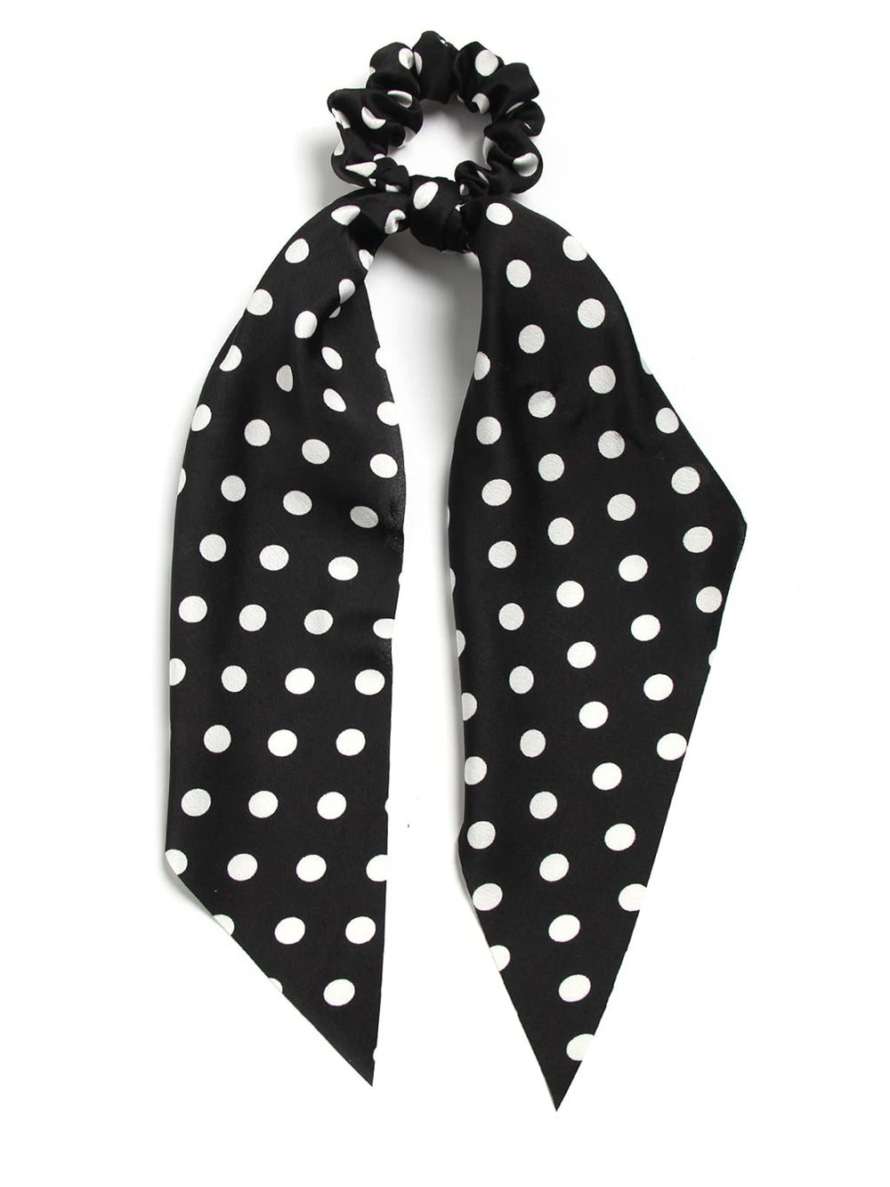 SUSULU Scrunchie chiffon lazo negro para moño duradero.