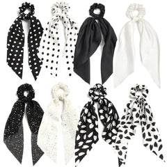 SUSULU Scrunchie lazo satinado negro para cabello seguro y sin marcas.