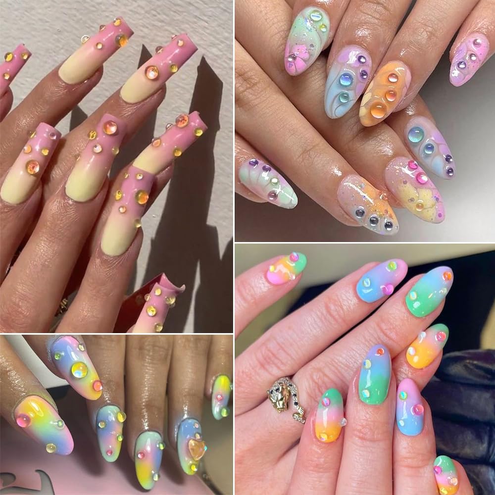 SUTOKAKA gemas cristal sirena iridiscentes ideales para uñas