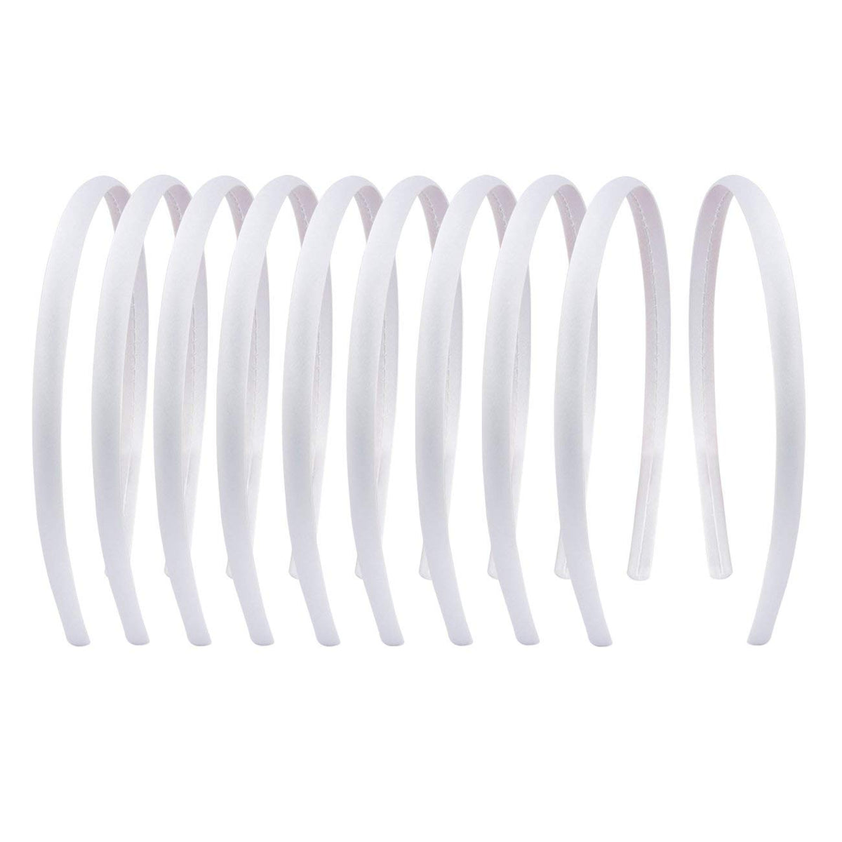 Suyegirl diadema satinada blanca de 1 cm; comodidad diaria y sujeción suave