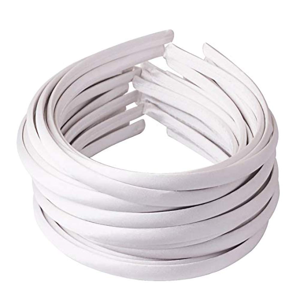 Suyegirl diadema satinada blanca; conjunto de 20 piezas para múltiples looks