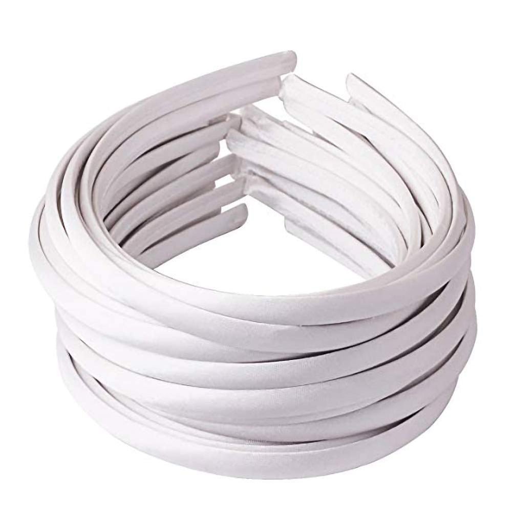 Suyegirl diadema satinada blanca; conjunto de 20 piezas para múltiples looks