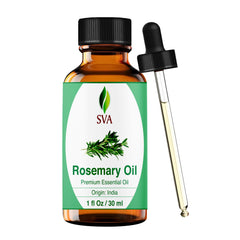 Aceite esencial de romero SVA en frasco 1 oz para cabello y piel.