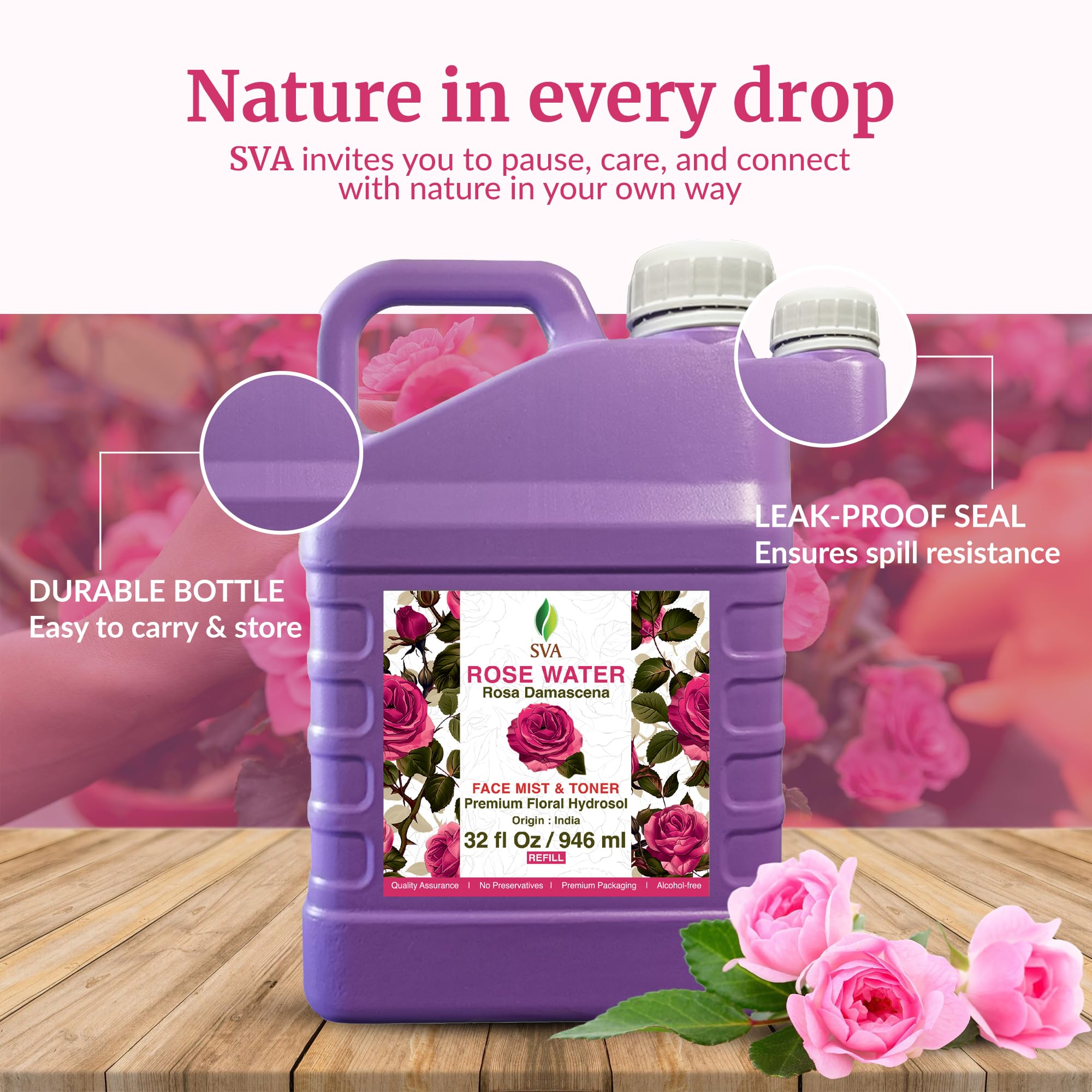 SVA Agua de Rosa: ambientador suave para sofás y cortinas.
