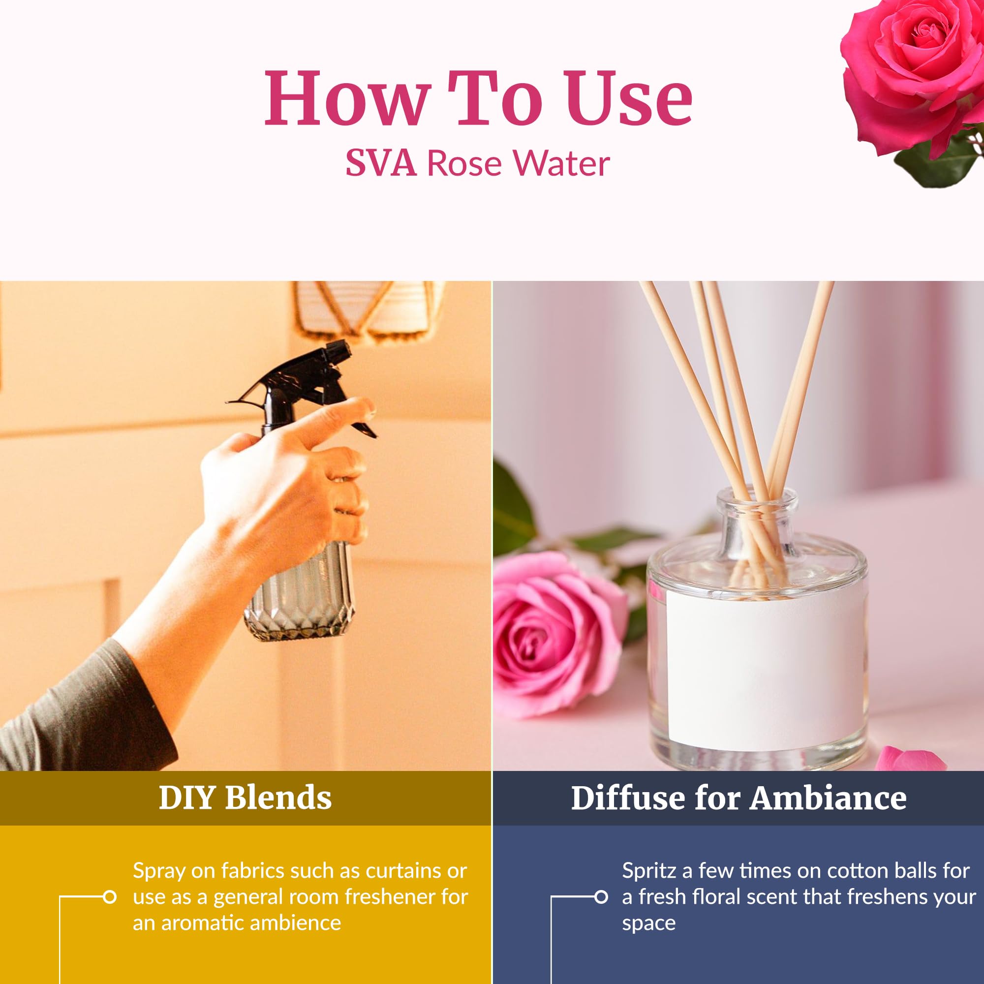 SVA Agua de Rosa: herramienta de aromaterapia para ambientes agradables.