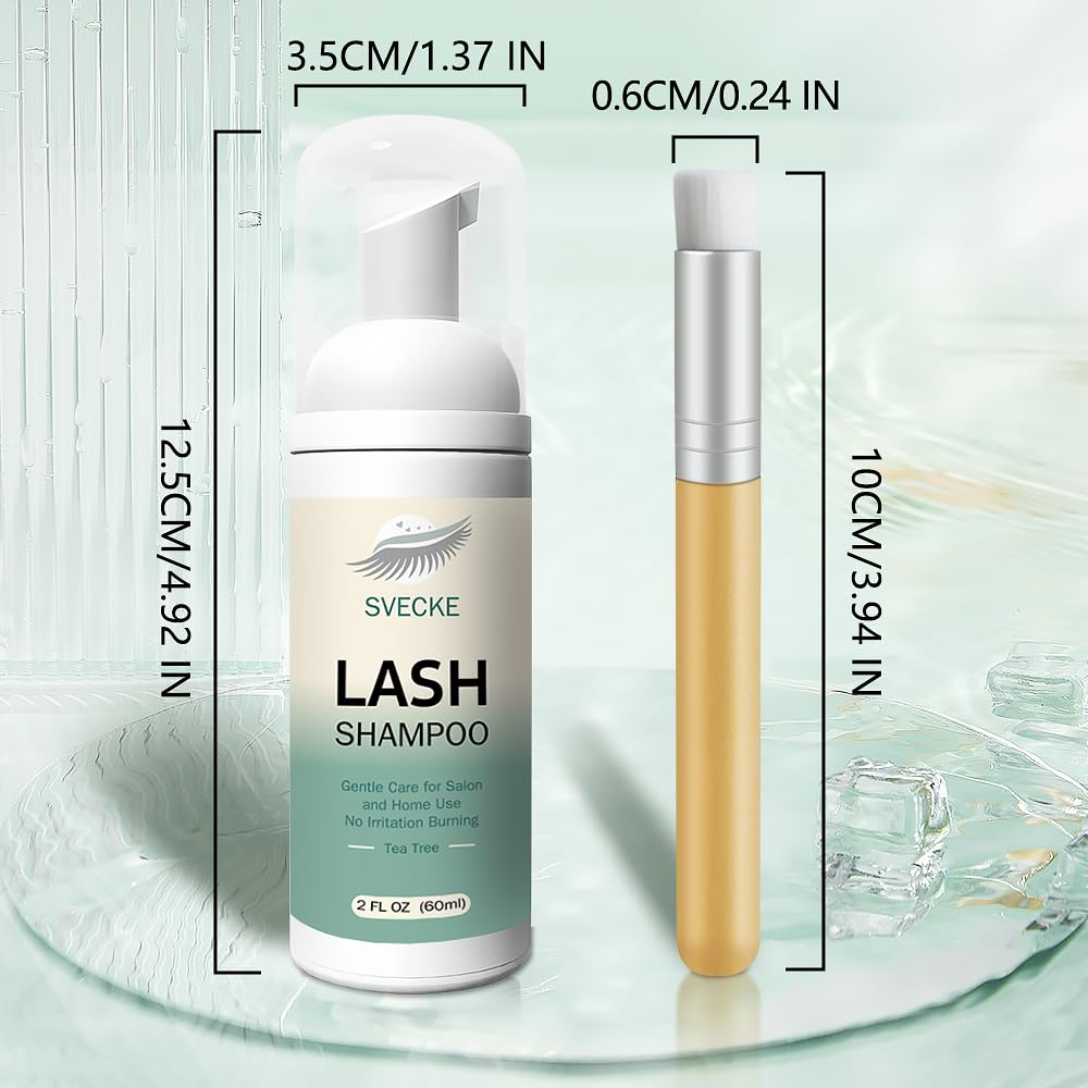 SVECKE Kit Champú Pestañas Árbol de Té: fórmula natural sin parabenos para cuidado diario