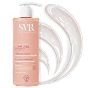 SVR Topialyse: botella-aplicación para limpieza suave sin fragancia, ideal para piel sensible.