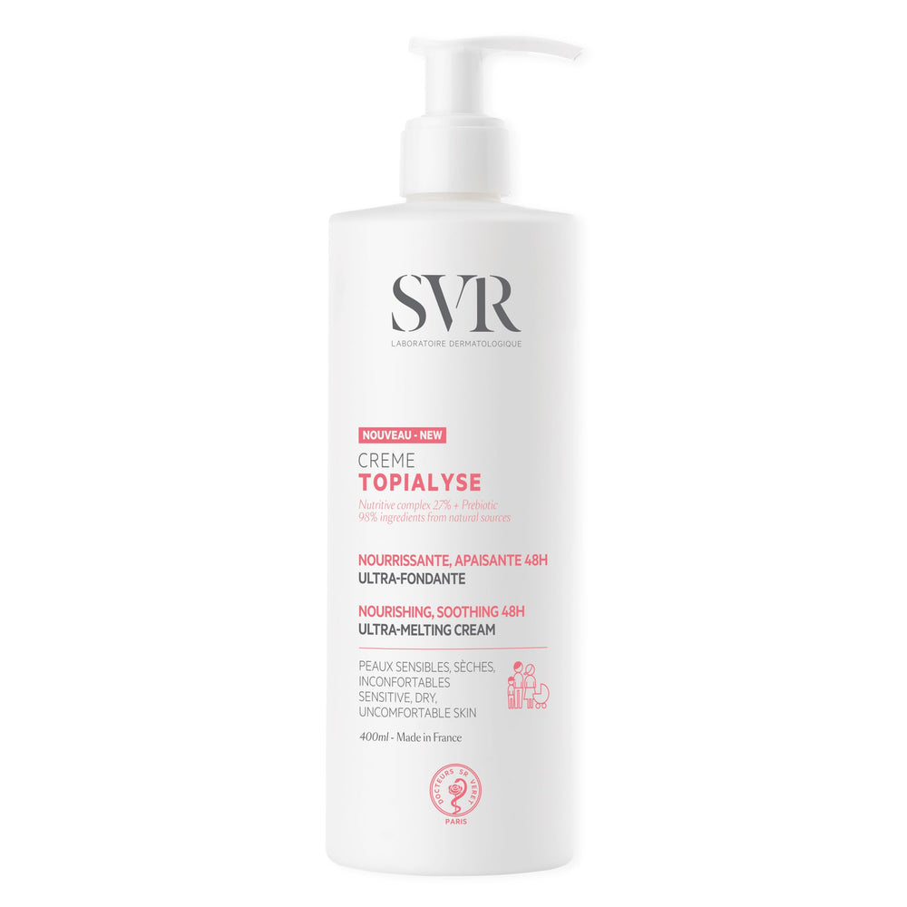 SVR Topialyse textura sedosa para piel seca y sensible, confort al aplicar