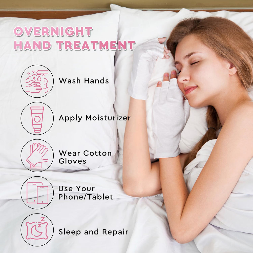 SWAKER guantes de algodón blancos, ayudan a la crema a absorber mejor.