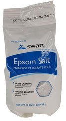 Swan Epsom Salt cristales secas, brillo para un baño reconfortante.