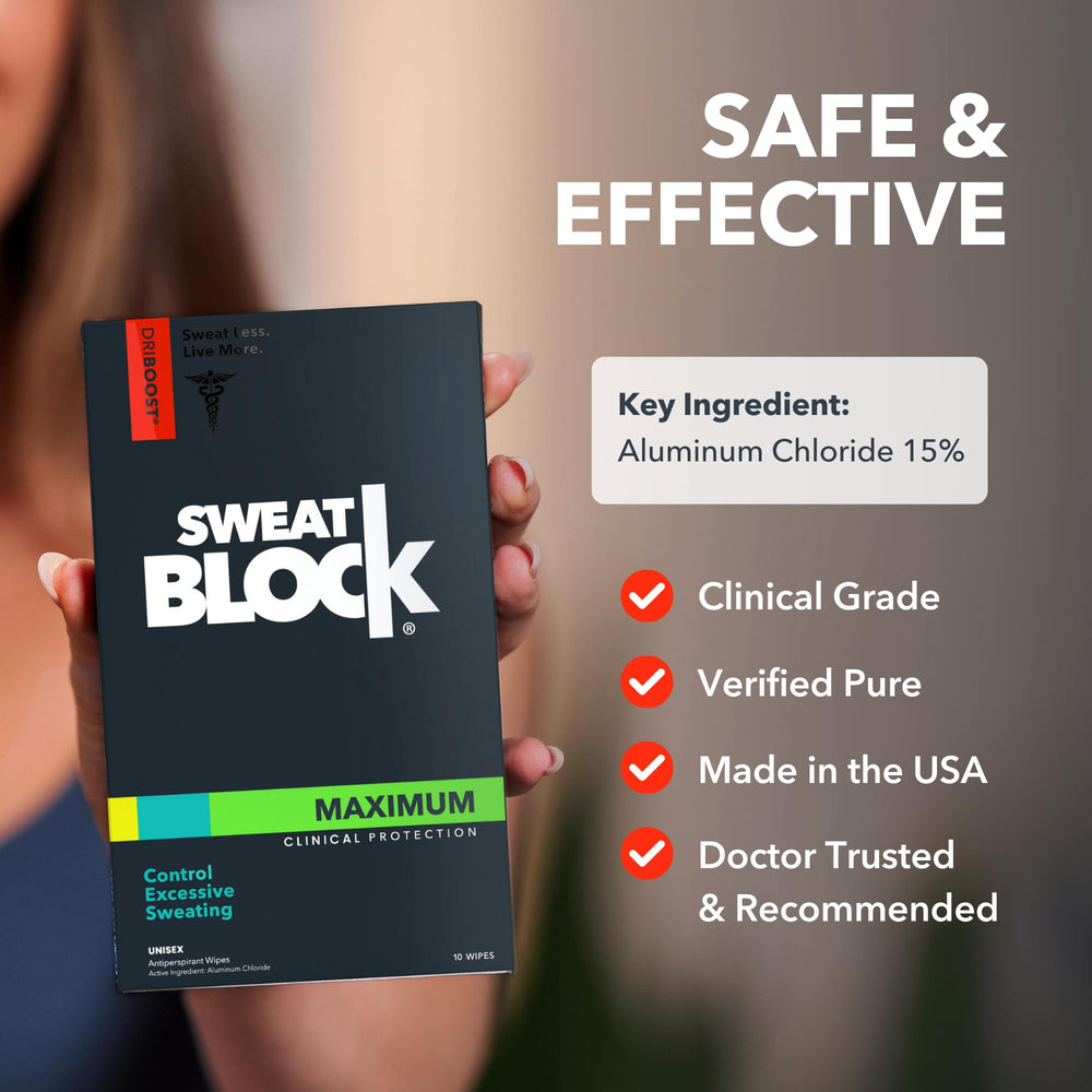 SweatBlock Toallitas Antiperspirantes de Fuerza Clínica – Control del ...