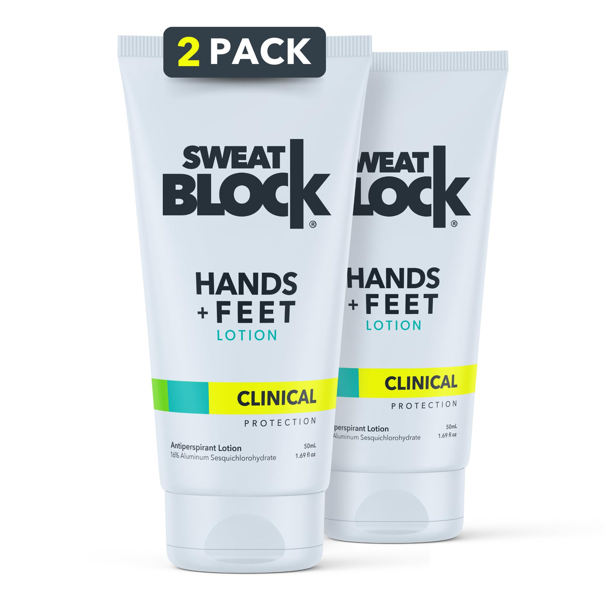 SweatBlock loción para manos en aplicación suave, secado rápido.