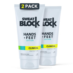 SweatBlock loción para manos en aplicación suave, secado rápido.