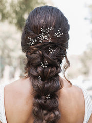 SWEETV horquilla de cabello con cristales y perlas, brillo para celebraciones