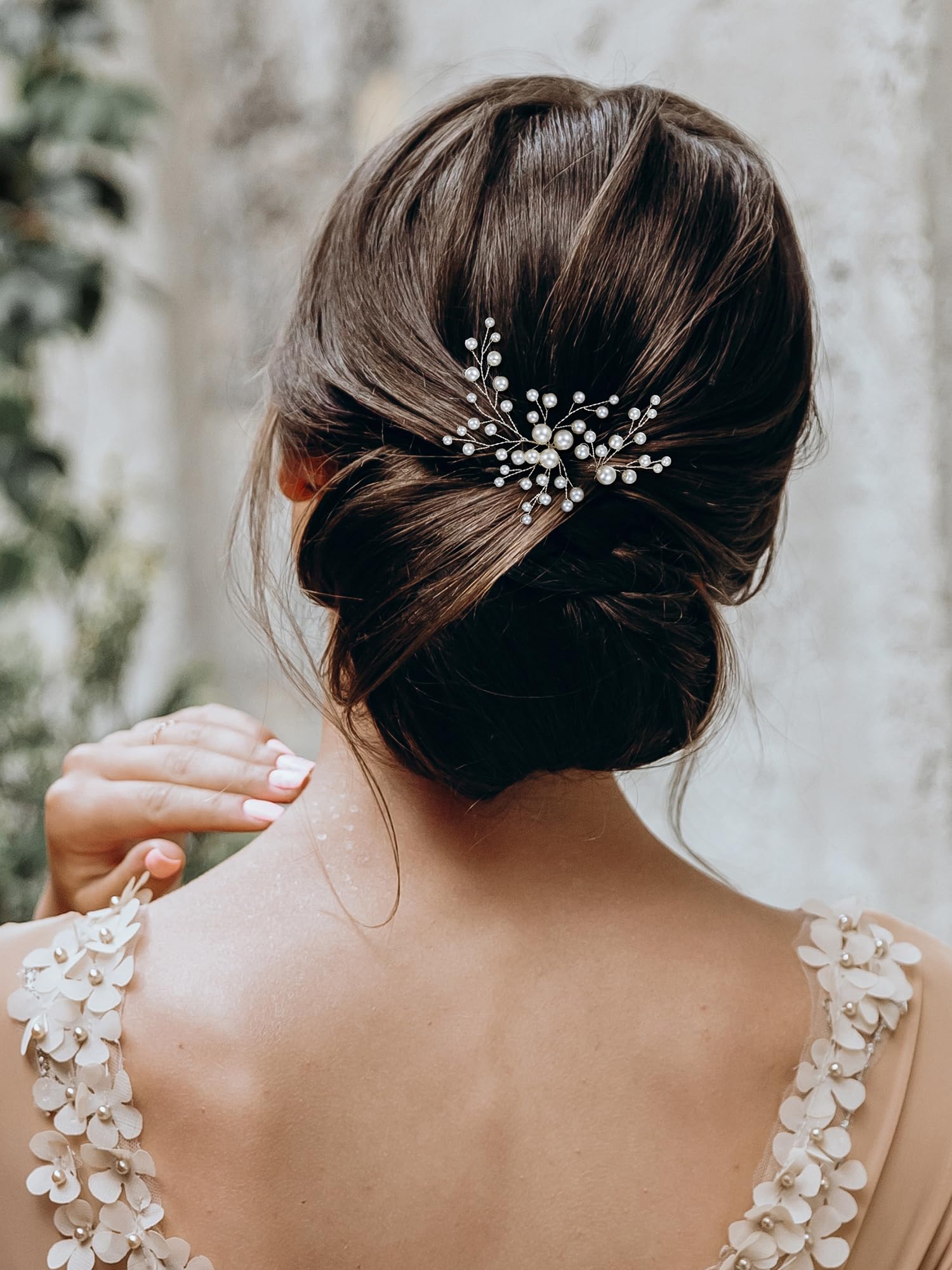 SWEETV detalle de horquilla con hojas para elegante peinado