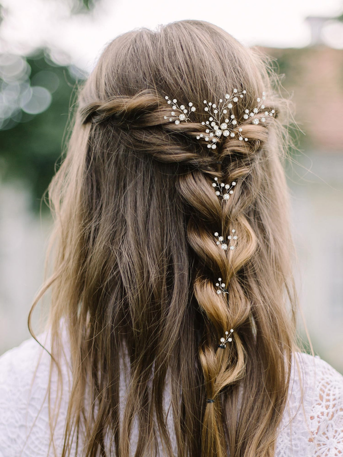 SWEETV horquilla de cabello con perlas y hojas, ideal para bodas y looks románticos
