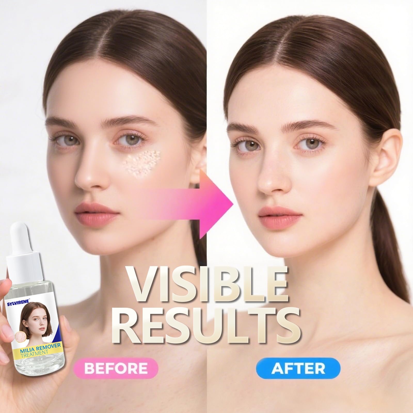 Uso en ojos: Sylvirene Milia Remover Serum trata zonas delicadas con suavidad.